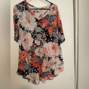 Floral, Vneck Shirt